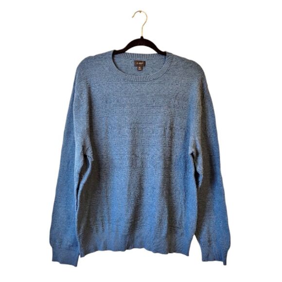 J. Crew Dusty Teal Geometric 100% Cotton Crewneck Sweater - Picture 1 of 7
